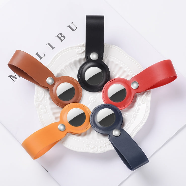 Custodia portachiavi in pelle PU per AirTag Apple
