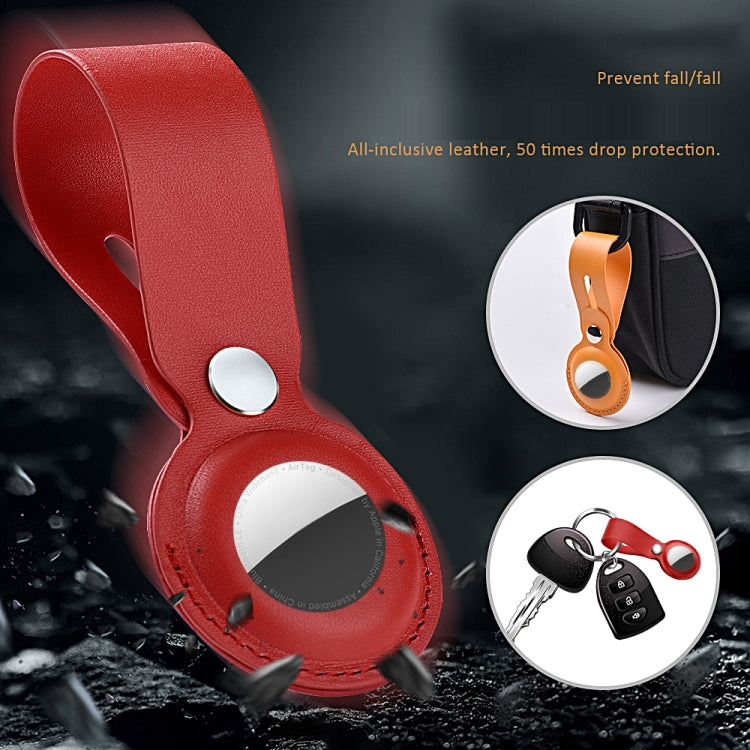Custodia portachiavi in pelle PU per AirTag Apple