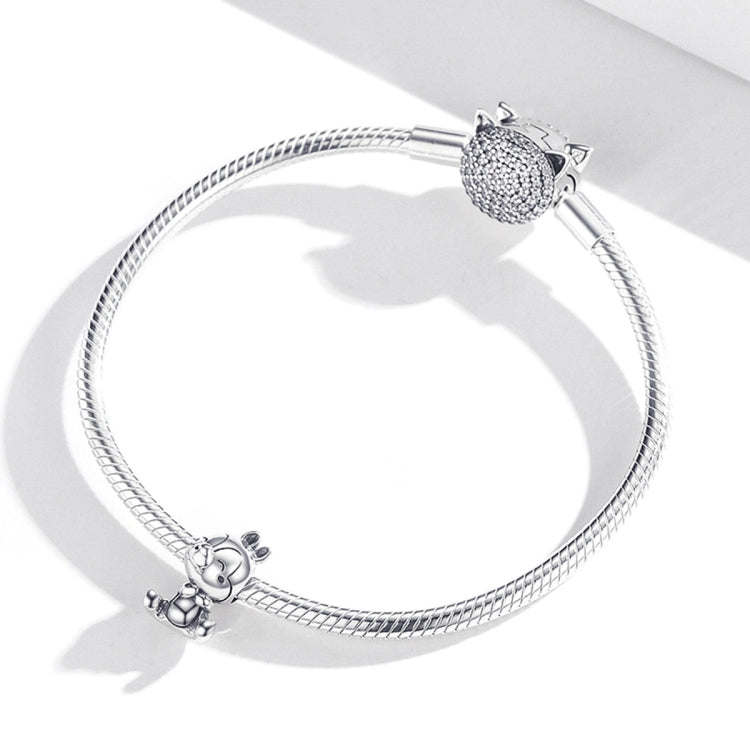 Accessori per collana braccialetto fai-da-te con perline per ragazza scoiattolo in argento sterling S925