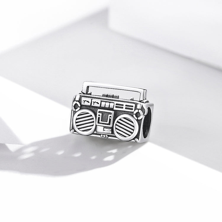 Accessori per collana braccialetto fai-da-te con perline radio retrò in argento sterling S925, Retro Radio