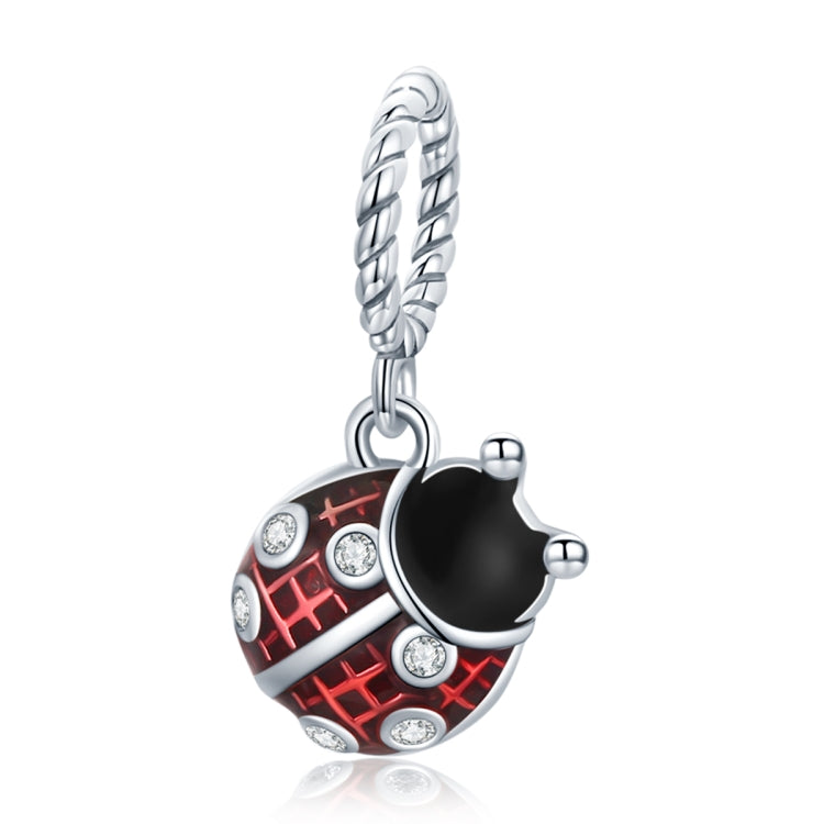 Accessori per collana braccialetto fai-da-te con ciondolo coccinella in argento sterling S925, Ladybug Pendant