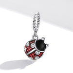 Accessori per collana braccialetto fai-da-te con ciondolo coccinella in argento sterling S925, Ladybug Pendant