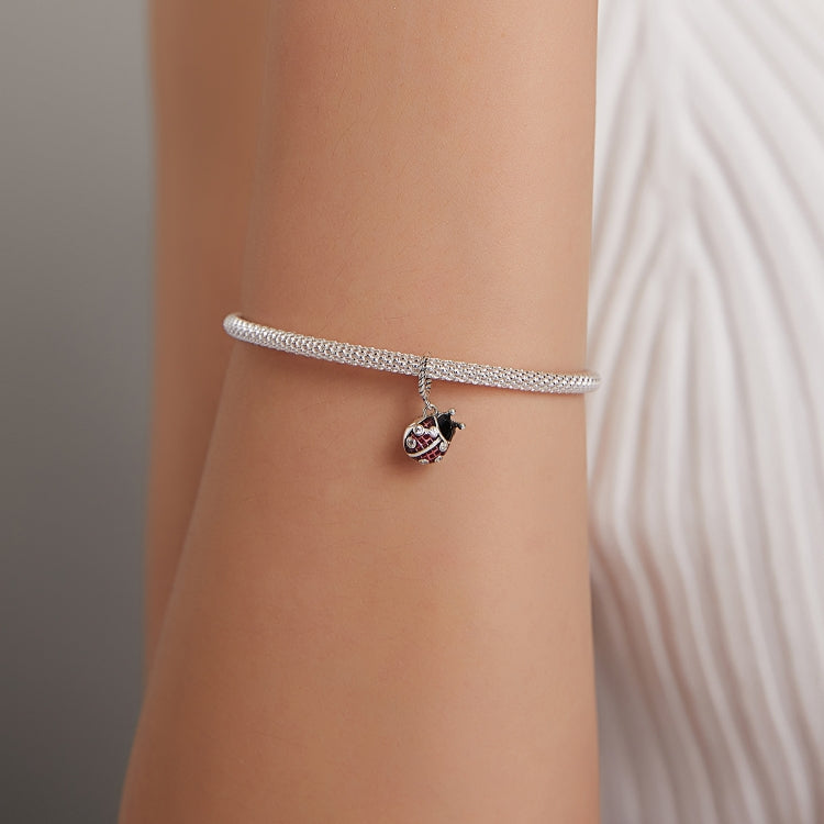 Accessori per collana braccialetto fai-da-te con ciondolo coccinella in argento sterling S925, Ladybug Pendant