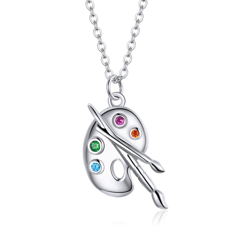 Collana da donna con pennello in argento sterling S925, Paint Brush