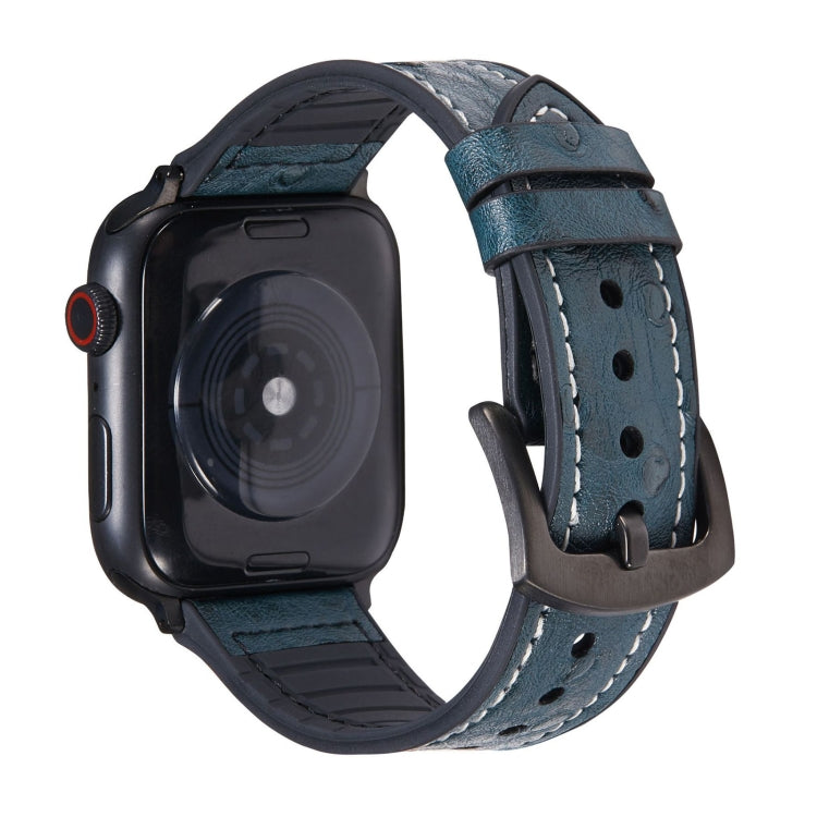 Cinturini di ricambio in pelle con texture di struzzo per la serie Apple Watch, 7 45mm / 6 & SE & 5 & 4 44mm / 3 & 2 & 1 42mm, 7 41mm / 6 & SE & 5 & 4 40mm / 3 & 2 & 1 38mm