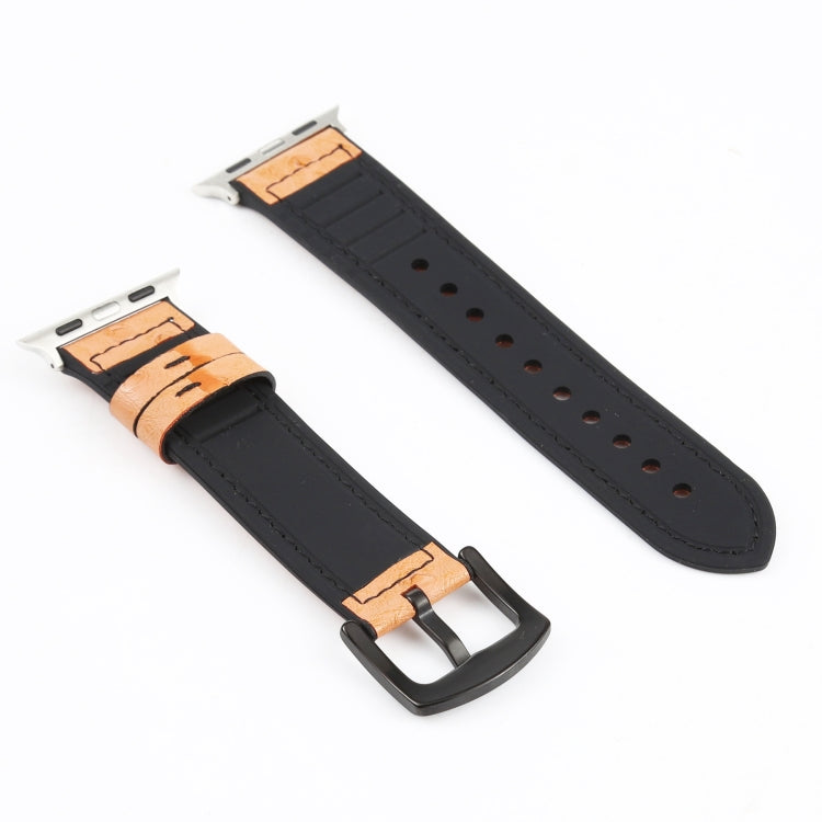 Cinturini di ricambio in pelle con texture di struzzo per la serie Apple Watch, 7 45mm / 6 & SE & 5 & 4 44mm / 3 & 2 & 1 42mm, 7 41mm / 6 & SE & 5 & 4 40mm / 3 & 2 & 1 38mm