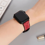 Cinturini di ricambio in pelle con texture di struzzo per la serie Apple Watch, 7 45mm / 6 & SE & 5 & 4 44mm / 3 & 2 & 1 42mm, 7 41mm / 6 & SE & 5 & 4 40mm / 3 & 2 & 1 38mm
