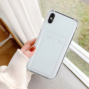 Custodia posteriore protettiva anticaduta in TPU con slot per schede, For iPhone 8 Plus / 7 Plus, For iPhone SE 2022 / SE 2020 / 8 / 7, For iPhone XS / X, For iPhone XR, For iPhone XS Max
