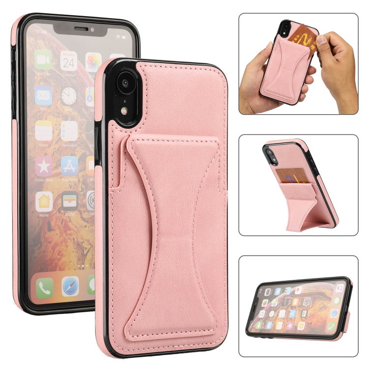 Custodia protettiva antiurto ultrasottile con supporto e funzione magnetica in metallo, For iPhone XR, For Samsung Galaxy S10e, For Samsung Galaxy S20, For Samsung Galaxy A30
