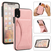 Custodia protettiva antiurto ultrasottile con supporto e funzione magnetica in metallo, For iPhone XR, For Samsung Galaxy S10e, For Samsung Galaxy S20, For Samsung Galaxy A30