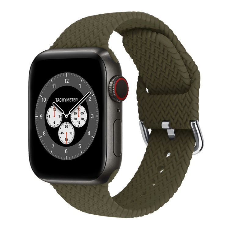 Cinturini di ricambio in silicone intrecciato con fibbia per Apple Watch Series, 7 45mm / 6 & SE & 5 & 4 44mm / 3 & 2 & 1 42mm, 7 41mm / 6 & SE & 5 & 4 40mm / 3 & 2 & 1 38mm
