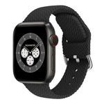 Cinturini di ricambio in silicone intrecciato con fibbia per Apple Watch Series, 7 45mm / 6 & SE & 5 & 4 44mm / 3 & 2 & 1 42mm, 7 41mm / 6 & SE & 5 & 4 40mm / 3 & 2 & 1 38mm