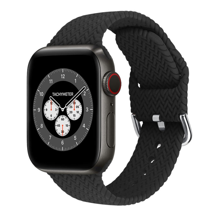 Cinturini di ricambio in silicone intrecciato con fibbia per Apple Watch Series, 7 45mm / 6 & SE & 5 & 4 44mm / 3 & 2 & 1 42mm, 7 41mm / 6 & SE & 5 & 4 40mm / 3 & 2 & 1 38mm