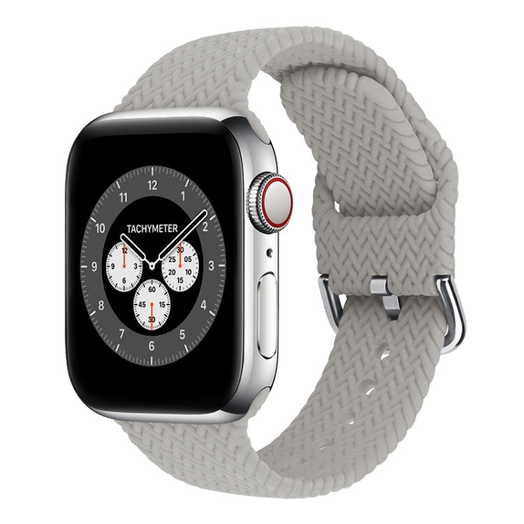 Cinturini di ricambio in silicone intrecciato con fibbia per Apple Watch Series, 7 45mm / 6 & SE & 5 & 4 44mm / 3 & 2 & 1 42mm, 7 41mm / 6 & SE & 5 & 4 40mm / 3 & 2 & 1 38mm