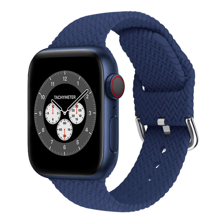 Cinturini di ricambio in silicone intrecciato con fibbia per Apple Watch Series, 7 45mm / 6 & SE & 5 & 4 44mm / 3 & 2 & 1 42mm, 7 41mm / 6 & SE & 5 & 4 40mm / 3 & 2 & 1 38mm