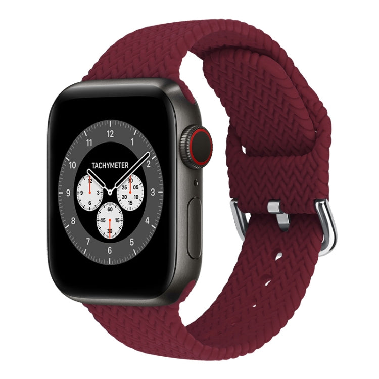 Cinturini di ricambio in silicone intrecciato con fibbia per Apple Watch Series, 7 45mm / 6 & SE & 5 & 4 44mm / 3 & 2 & 1 42mm, 7 41mm / 6 & SE & 5 & 4 40mm / 3 & 2 & 1 38mm