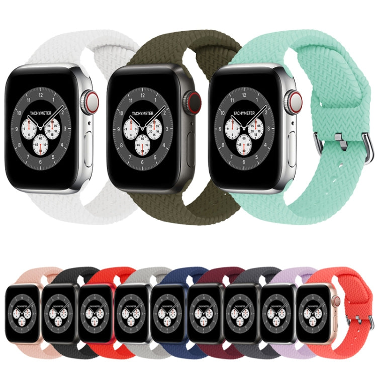 Cinturini di ricambio in silicone intrecciato con fibbia per Apple Watch Series, 7 45mm / 6 & SE & 5 & 4 44mm / 3 & 2 & 1 42mm, 7 41mm / 6 & SE & 5 & 4 40mm / 3 & 2 & 1 38mm
