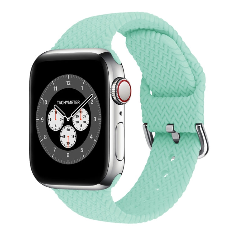 Cinturini di ricambio in silicone intrecciato con fibbia per Apple Watch Series, 7 45mm / 6 & SE & 5 & 4 44mm / 3 & 2 & 1 42mm, 7 41mm / 6 & SE & 5 & 4 40mm / 3 & 2 & 1 38mm