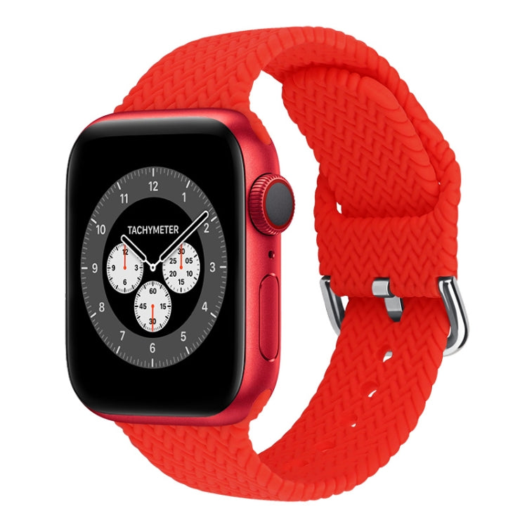Cinturini di ricambio in silicone intrecciato con fibbia per Apple Watch Series, 7 45mm / 6 & SE & 5 & 4 44mm / 3 & 2 & 1 42mm, 7 41mm / 6 & SE & 5 & 4 40mm / 3 & 2 & 1 38mm