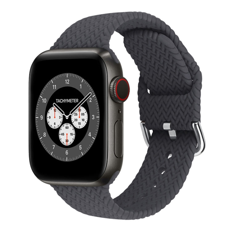 Cinturini di ricambio in silicone intrecciato con fibbia per Apple Watch Series, 7 45mm / 6 & SE & 5 & 4 44mm / 3 & 2 & 1 42mm, 7 41mm / 6 & SE & 5 & 4 40mm / 3 & 2 & 1 38mm