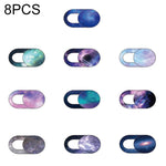 8 PCS Copertura per fotocamera con copertura per webcam dal design ovale universale per desktop, laptop, tablet, telefoni, colore casuale