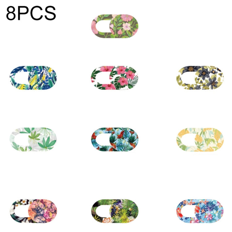 8 PCS Copertura per fotocamera con copertura per webcam dal design ovale universale per desktop, laptop, tablet, telefoni, colore casuale