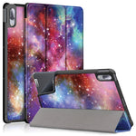 Custodia in pelle flip orizzontale in PU + TPU con motivo dipinto con supporto a tre pieghe e funzione sveglia / sonno, For Lenovo Tab P11 Pro TB-J716F /J706F