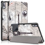Custodia in pelle flip orizzontale in PU + TPU con motivo dipinto con supporto a tre pieghe e funzione sveglia / sonno, For Lenovo Tab P11 Pro TB-J716F /J706F