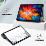 Custodia in pelle flip orizzontale in PU + TPU con motivo dipinto con supporto a tre pieghe e funzione sveglia / sonno, For Lenovo Tab P11 Pro TB-J716F /J706F