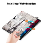 Custodia in pelle flip orizzontale in PU + TPU con motivo dipinto con supporto a tre pieghe e funzione sveglia / sonno, For Lenovo Tab P11 Pro TB-J716F /J706F