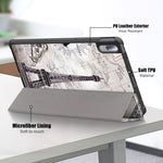 Custodia in pelle flip orizzontale in PU + TPU con motivo dipinto con supporto a tre pieghe e funzione sveglia / sonno, For Lenovo Tab P11 Pro TB-J716F /J706F