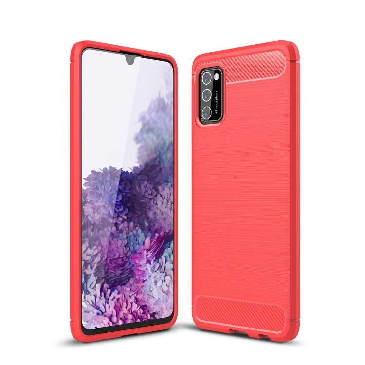 Custodia in TPU in fibra di carbonio con trama spazzolata, For Samsung Galaxy A03s 164mm