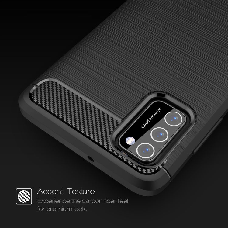Custodia in TPU in fibra di carbonio con trama spazzolata, For Samsung Galaxy A03s 164mm