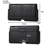 Marsupio in pelle per cellulare orizzontale in pelle di mucca universale per telefoni da 6,1 pollici e inferiori, For 6.1 inch and Below Phones