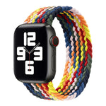 Cinturini di ricambio per cinturino singolo intrecciato arcobaleno, misura: S 135 mm per Apple Watch Series 6 e SE e 5 e 4 44 mm / 3 e 2 e 1 42 mm, S 135mm 44mm / 42mm