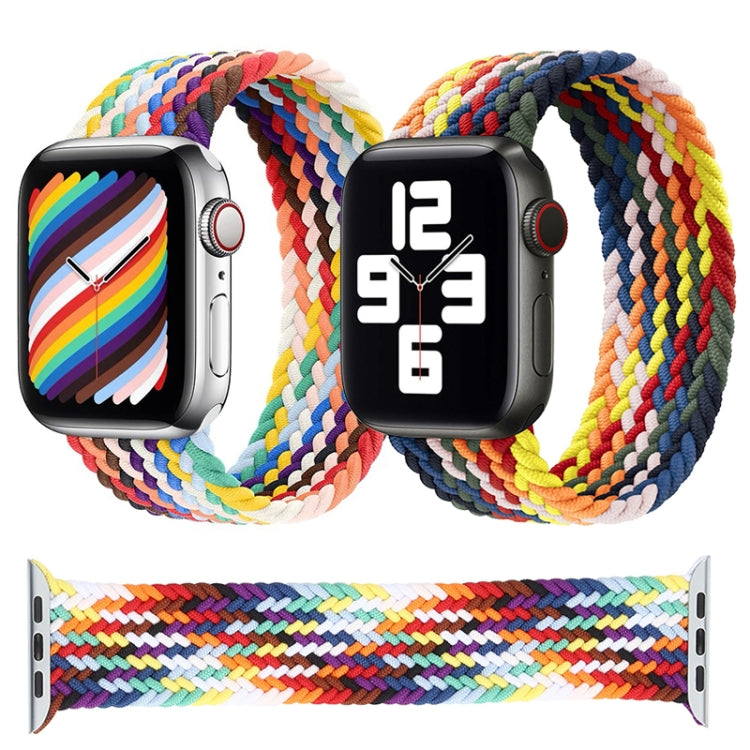 Cinturini di ricambio per cinturino singolo intrecciato arcobaleno, misura: S 135 mm per Apple Watch Series 6 e SE e 5 e 4 44 mm / 3 e 2 e 1 42 mm, S 135mm 44mm / 42mm
