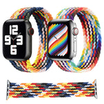 Cinturini di ricambio per cinturino singolo intrecciato arcobaleno, dimensioni: L 165 mm per Apple Watch Series 6 e SE e 5 e 4 44 mm / 3 e 2 e 1 42 mm, L 165mm 44mm / 42mm