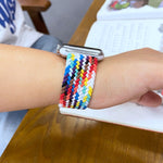 Cinturini di ricambio per cinturino singolo intrecciato arcobaleno, misura: S 130 mm per Apple Watch Series 6 e SE e 5 e 4 40 mm / 3 e 2 e 1 38 mm, S 130mm 40mm / 38mm