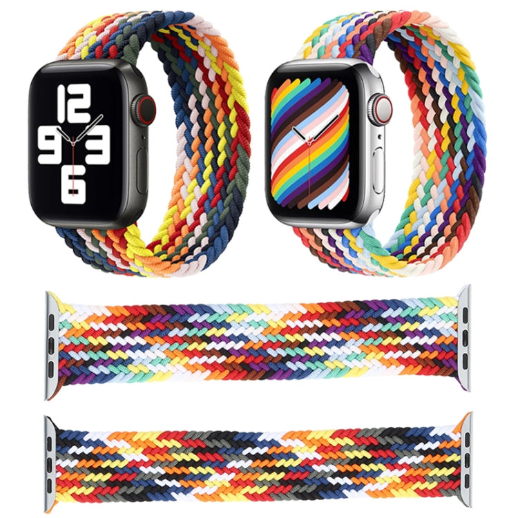 Cinturini di ricambio per cinturino singolo intrecciato arcobaleno, dimensioni: L 155 mm per Apple Watch Series 6 e SE e 5 e 4 40 mm / 3 e 2 e 1 38 mm, L 155mm 40mm / 38mm