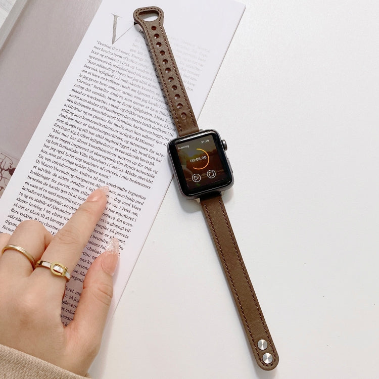 Cinturino con cinturino in vera pelle con fibbia a doppia borchia per Apple Watch Series, 7 45mm / 6 & SE & 5 & 4 44mm / 3 & 2 & 1 42mm, 7 41mm / 6 & SE & 5 & 4 40mm / 3 & 2 & 1 38mm