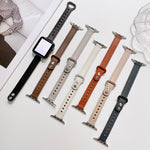 Cinturino con cinturino in vera pelle con fibbia a doppia borchia per Apple Watch Series, 7 45mm / 6 & SE & 5 & 4 44mm / 3 & 2 & 1 42mm, 7 41mm / 6 & SE & 5 & 4 40mm / 3 & 2 & 1 38mm