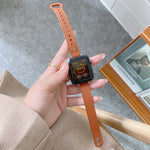 Cinturino con cinturino in vera pelle con fibbia a doppia borchia per Apple Watch Series, 7 45mm / 6 & SE & 5 & 4 44mm / 3 & 2 & 1 42mm, 7 41mm / 6 & SE & 5 & 4 40mm / 3 & 2 & 1 38mm