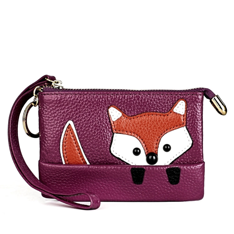 Borse da donna in pelle di volpe con filo da cucito carino mini portachiavi