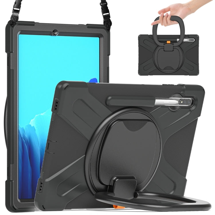 Custodia protettiva in silicone + PC con supporto e tracolla, For Samsung Galaxy Tab S8+ / Tab S8 Plus /  Tab S7 FE / Tab S7+ T970/T975