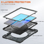 Custodia protettiva in silicone + PC con supporto e tracolla, For Samsung Galaxy Tab S8+ / Tab S8 Plus /  Tab S7 FE / Tab S7+ T970/T975