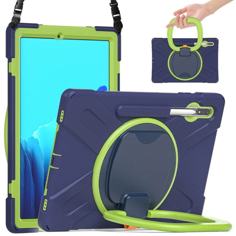 Custodia protettiva in silicone + PC con supporto e tracolla, For Samsung Galaxy Tab S8+ / Tab S8 Plus /  Tab S7 FE / Tab S7+ T970/T975