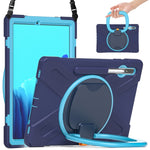 Custodia protettiva in silicone + PC con supporto e tracolla, For Samsung Galaxy Tab S8+ / Tab S8 Plus /  Tab S7 FE / Tab S7+ T970/T975