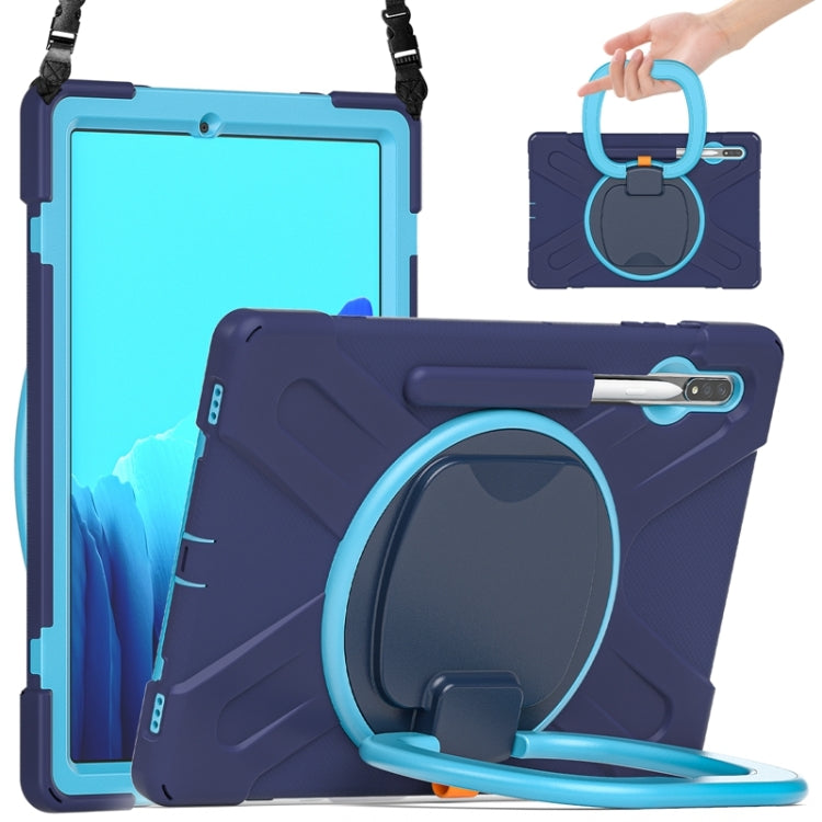Custodia protettiva in silicone + PC con supporto e tracolla, For Samsung Galaxy Tab S8+ / Tab S8 Plus /  Tab S7 FE / Tab S7+ T970/T975