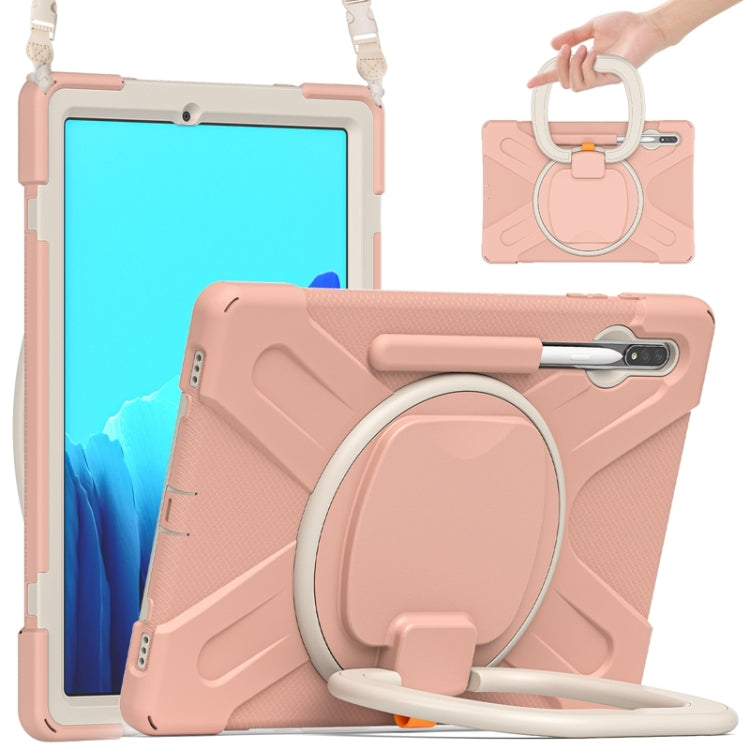 Custodia protettiva in silicone + PC con supporto e tracolla, For Samsung Galaxy Tab S8+ / Tab S8 Plus /  Tab S7 FE / Tab S7+ T970/T975