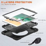 Custodia protettiva in silicone + PC con supporto e tracolla, For iPad Pro 10.5 2017 / Air 10.5 2019